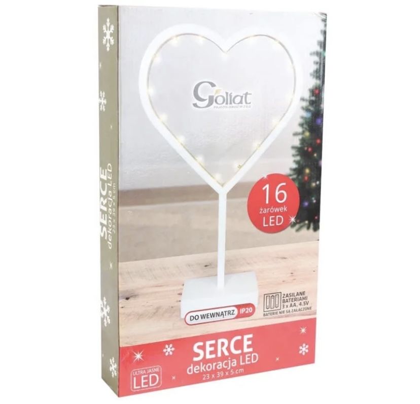 Dekoracja LED w kształcie serca 38 cm – romantyczne światło!