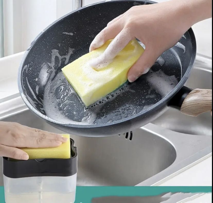 Диспенсер с губкой дозатором для моющего мытья посуды Sponge Caddy
