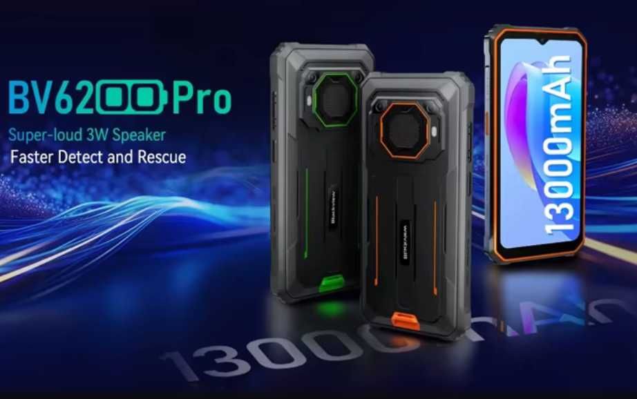 Blackview BV6200 PRO. 8Gb/18Gb/128Gb, 13000ma/h, NFC, Супердинамік