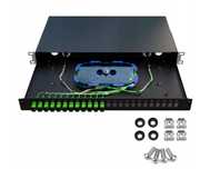 Przełącznica Światłowodowa Szuflada RACK 19" 1U 24xSC Simplex Czarna