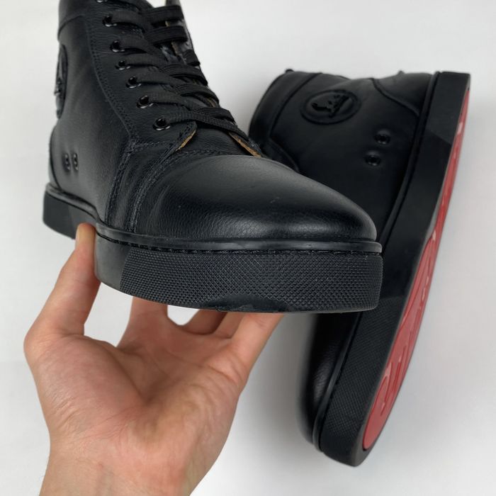 Christian Louboutin кросівки оригінал високі шкіряні чорні р 45 46