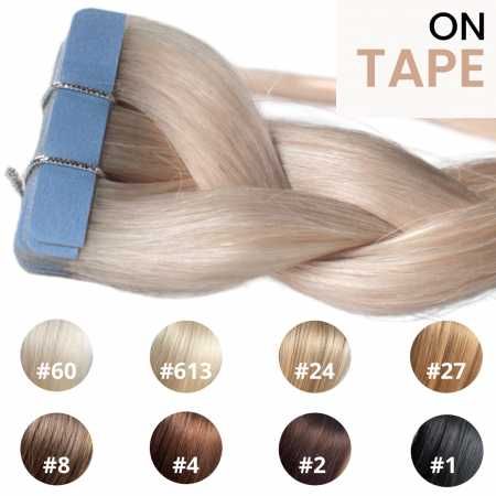 Włosy naturalne TAPE ON| jedna KANAPKA 50 cm |2 szt|