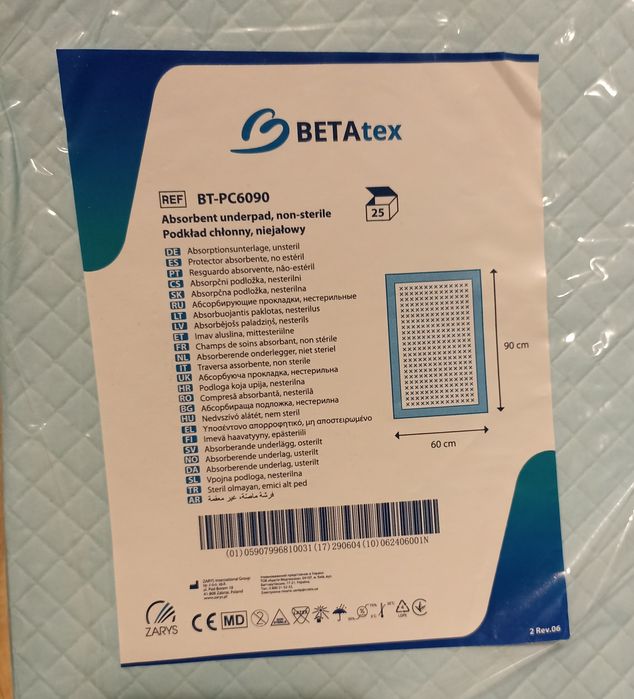 BETAtex podkład chłonny niejałowy 60×90 cm 35szt