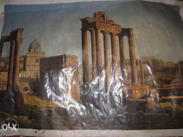 Quadro Ruinas Romanas - Pintado à mão