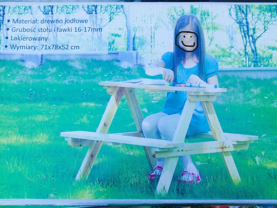 Stolik, ławka ogrodowa dla dzieci