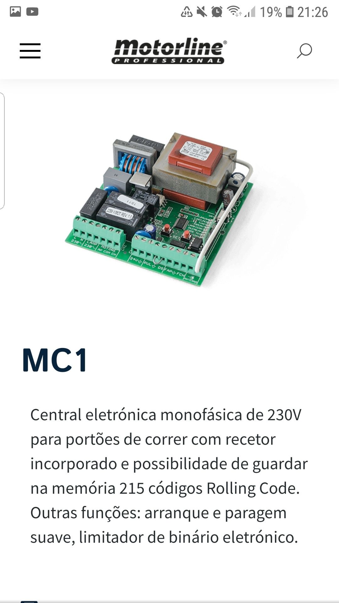 Central motorline MC1