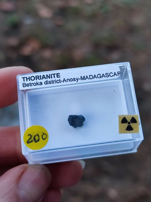 Minerał uranowy thorianit Madagaskar