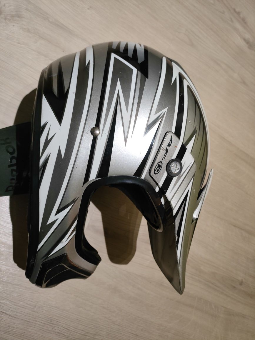 Kask crossowy srebrny madhead