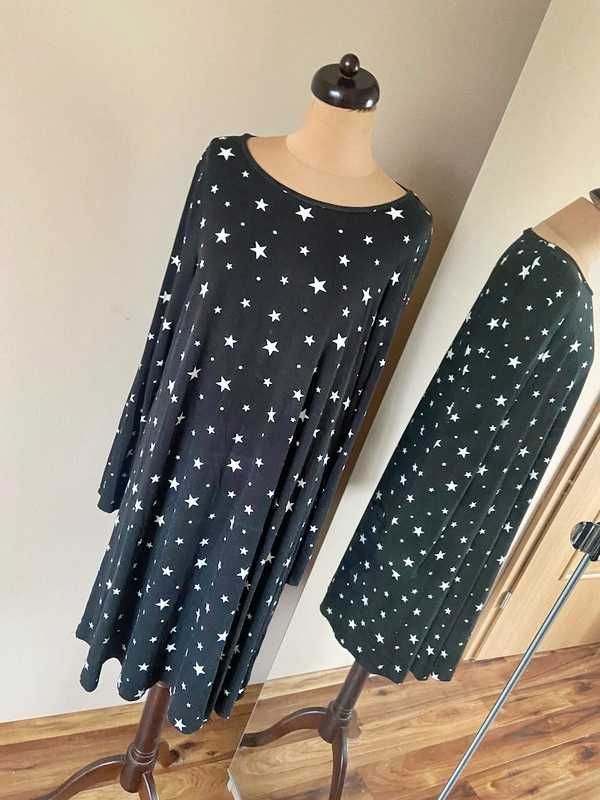48 50 f&f sukienka 7/8 maxi dluga gwiazda star oversize xxl +size