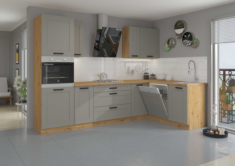 Nowoczesne meble kuchenne modułowe LAURA SZARY MAT