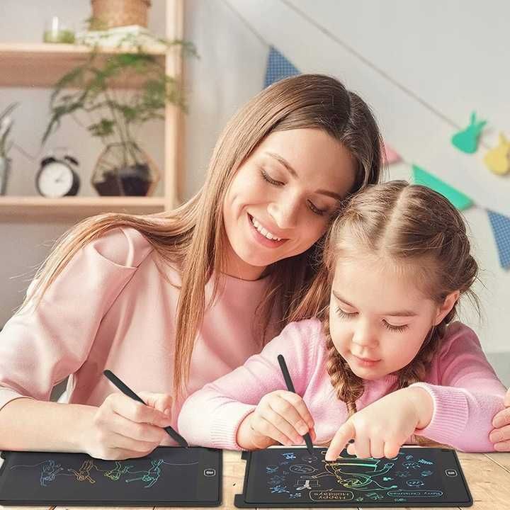 Tablet graficzny XXL do rysowania 12 cali tablica znikopis multikolor