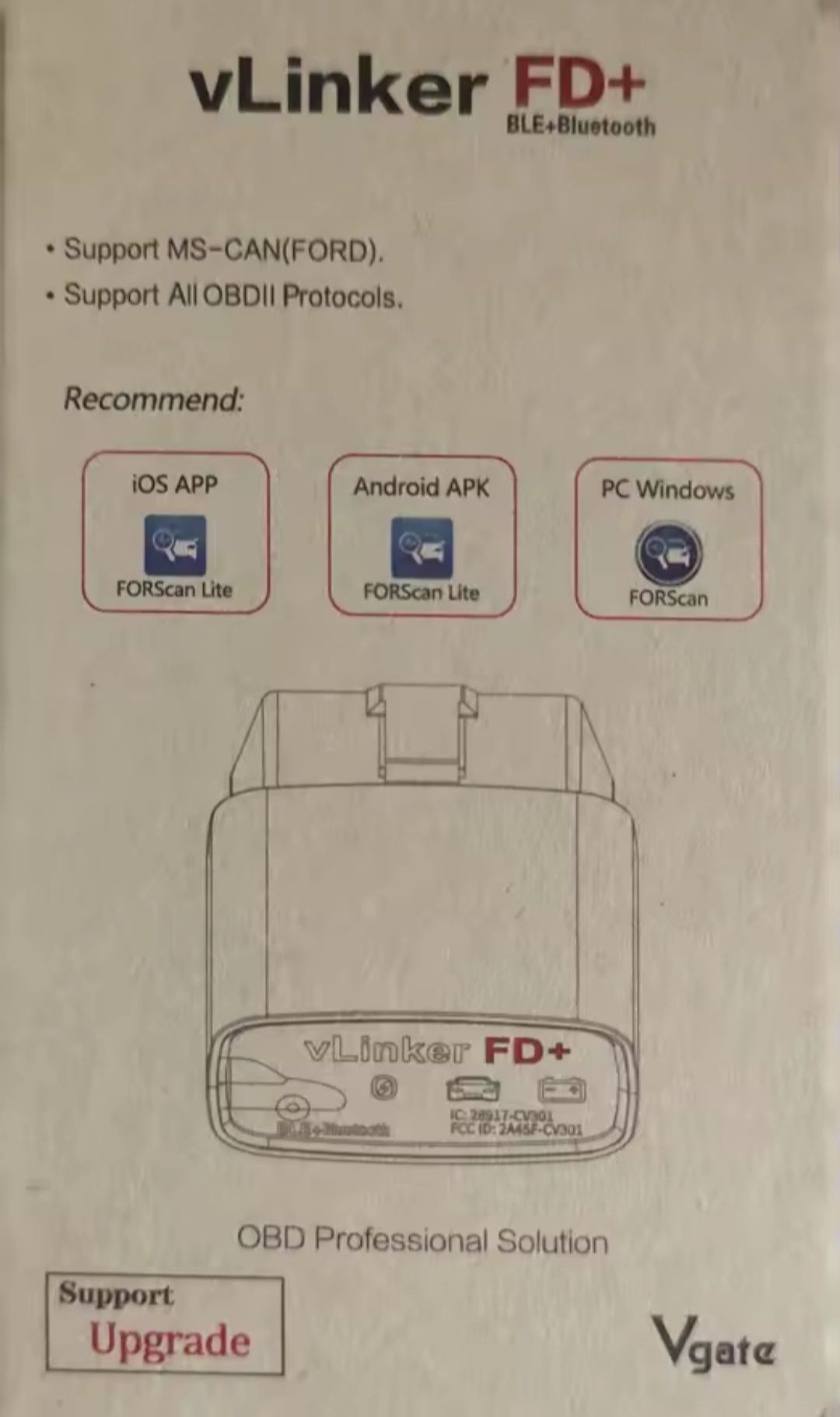 Vlinker fd plus 4.0 forscan vgate elm327 hobby skaner kodów bluetooth