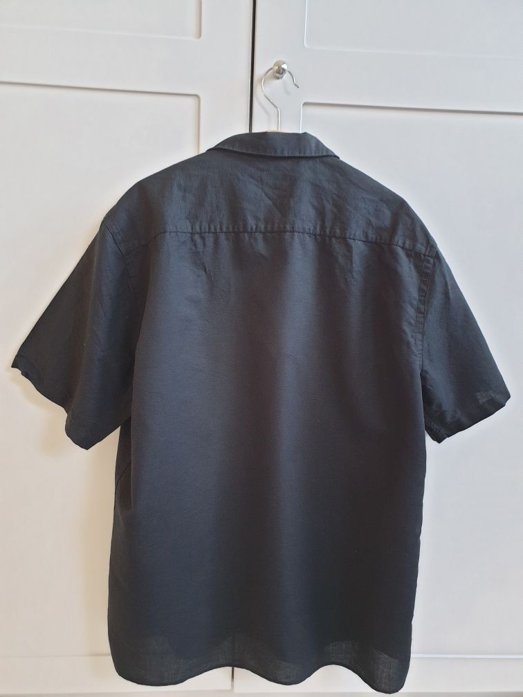 Czarna koszula lniana Zara XL męska