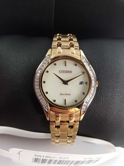 Японские женские часы Citizen с 40 бриллиантами, сапфир MSRP $475