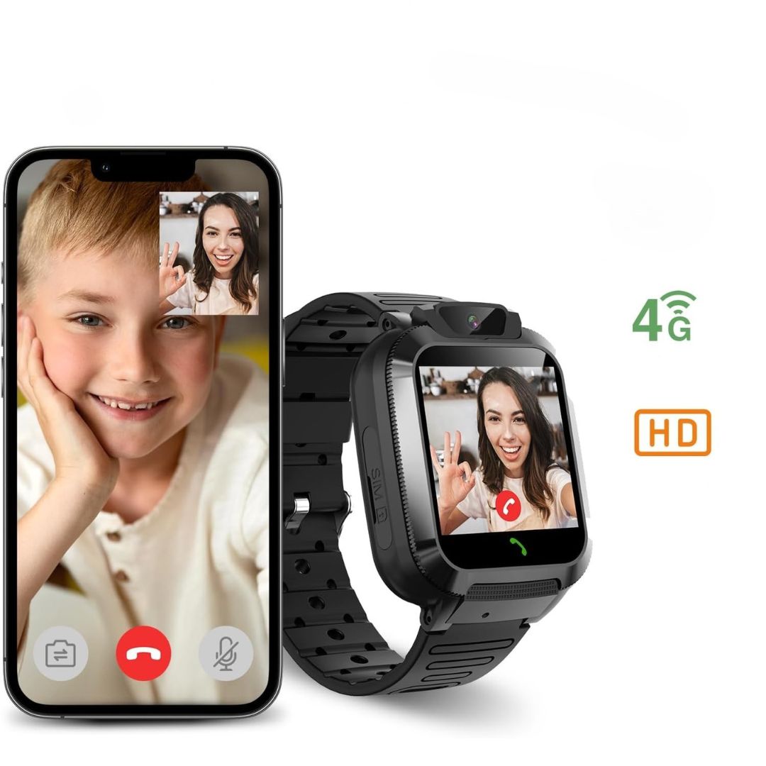 Inteligentny Zegarek Smartwatch Dla Dziecia GPS SOS SIM czarny j.pol,
