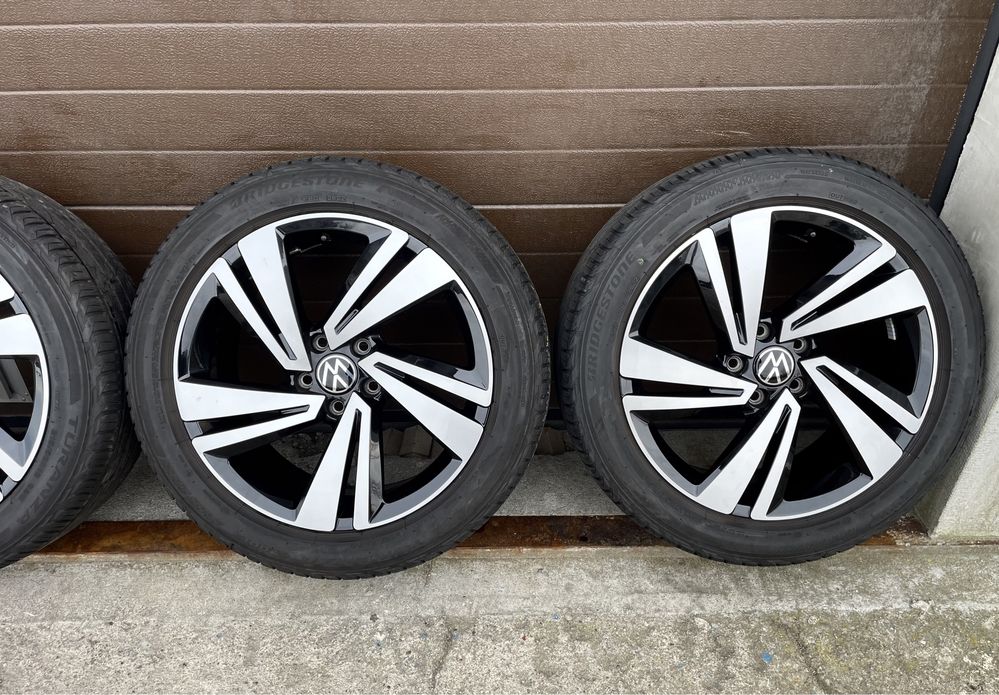 4x Opony+ Alufelgi 5x112 r18 et45 7J Bridgestone 215/50 18” R-Line VW