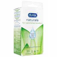 Durex Naturals Prezerwatywy 10 sztuk cienkie naturalne 98% nawilżane