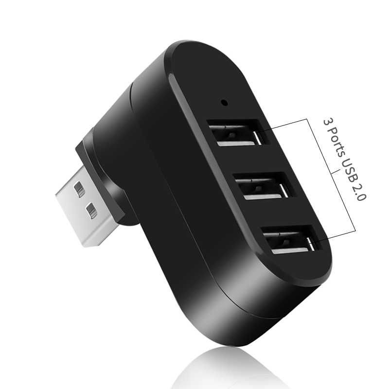 Mini HUB USB rozdzielacz 3xUSB 2.0 obrotowy