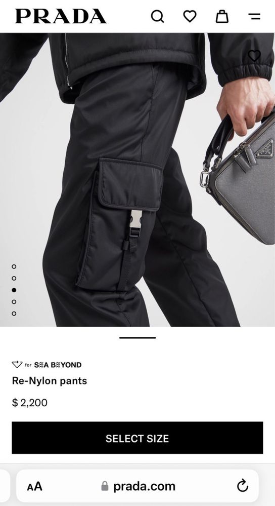 PRADA re-nylon карго штани