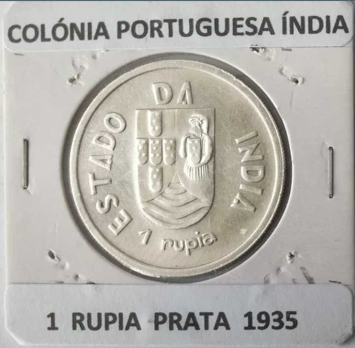 Moeda Portuguesa Circuladas na Ex Colónia Da Índia (1 Rupia Prata )