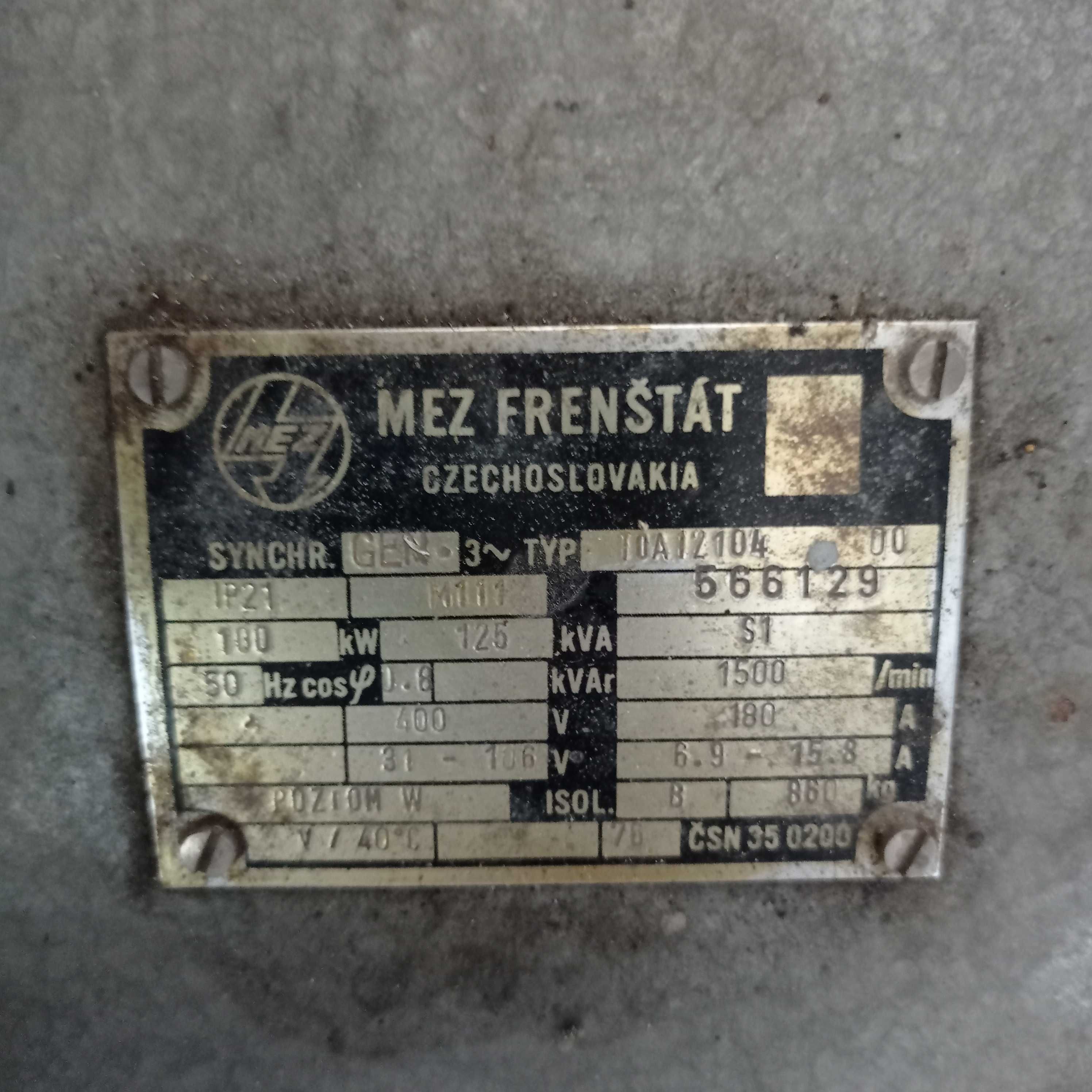 Agregat Prądotwórczy 100 120 kw 125 130 Kva 150  Mez FRENSTAT