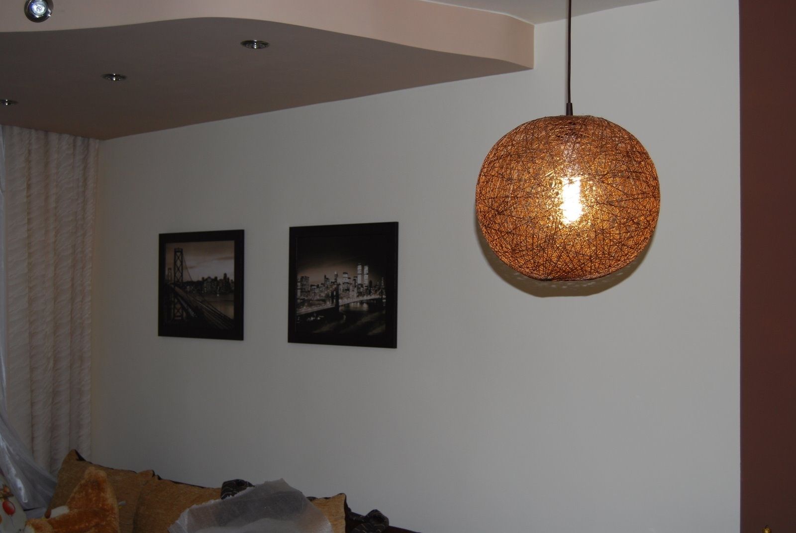 Lampa wisząca kula ciemny brąz Alfa