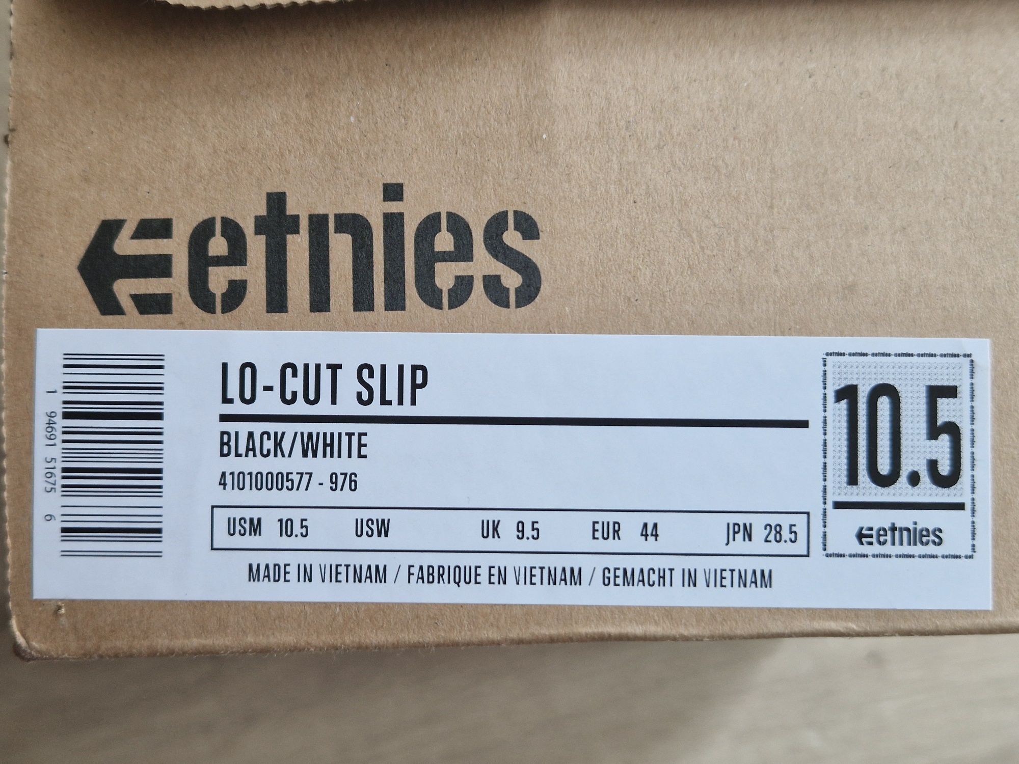 Nowe buty Etnies lo cut slip 44 28,5cm  balck/white