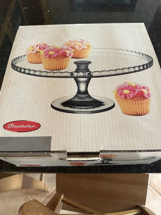 Prato suprte para bolos vidro