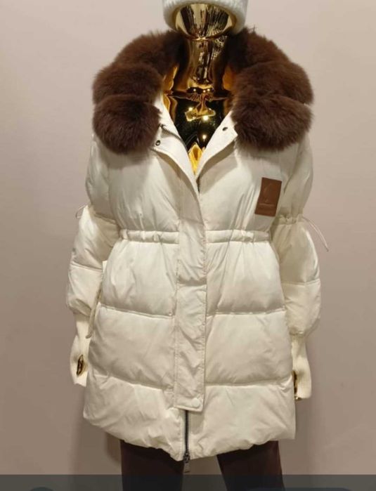 Płaszcz zimowy damski lis