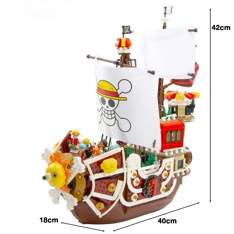 Presente barco one peace 1484 peças +9 figuras