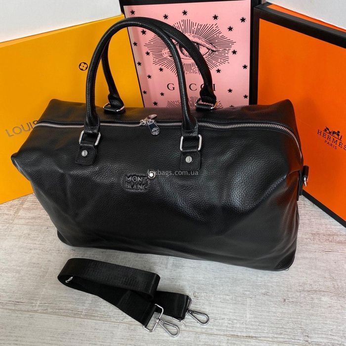 Мужская кожаная спортивная дорожная сумка Mont Blanc
