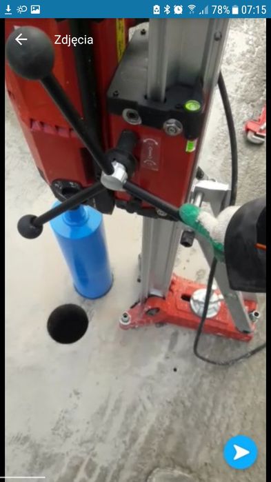 Wiercenie otworow. Przewierty w betonie.ciecie betonu.Wiertnica.Hilti.