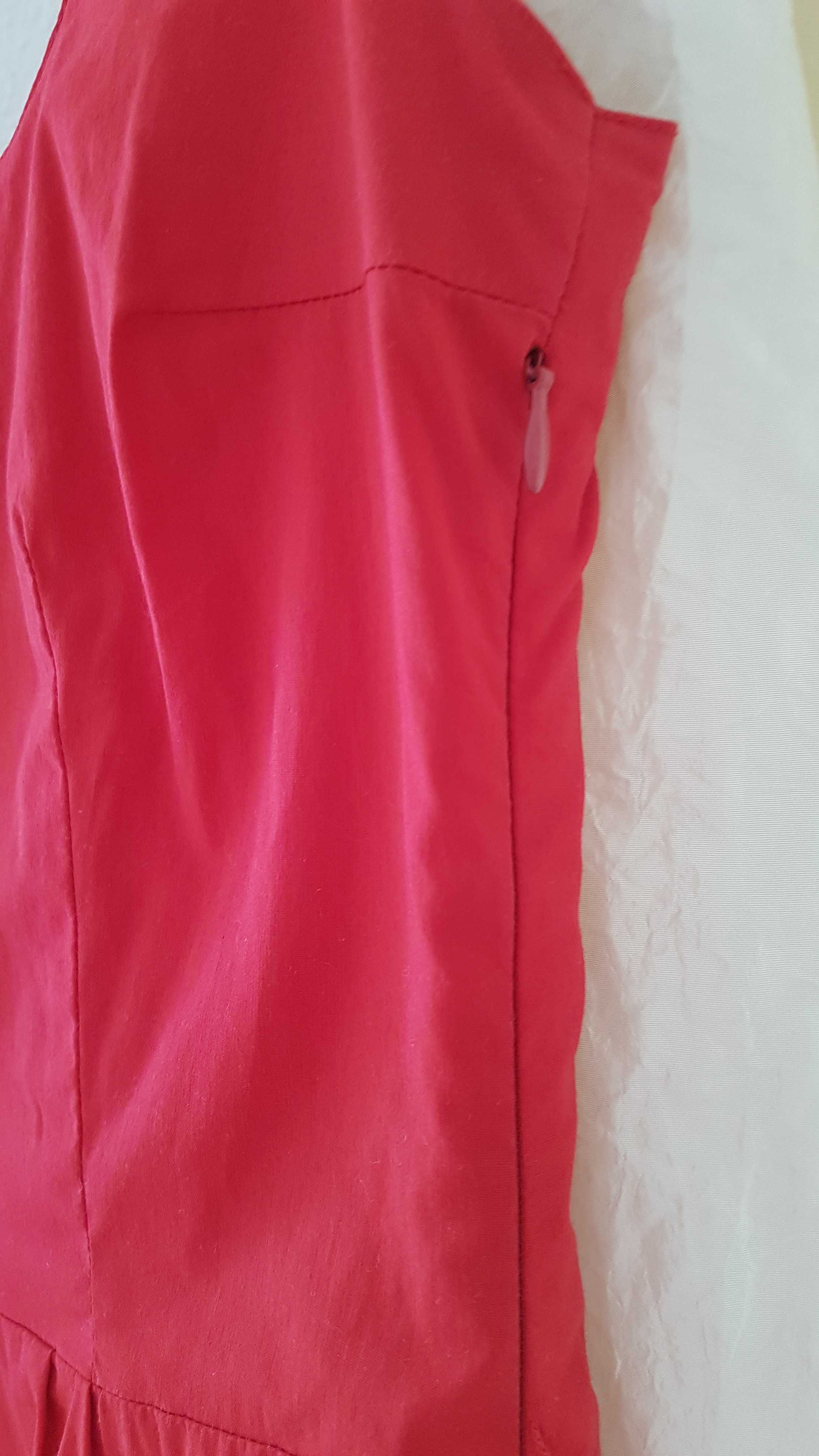 Vestido Vermelho Laço Costas Bershka