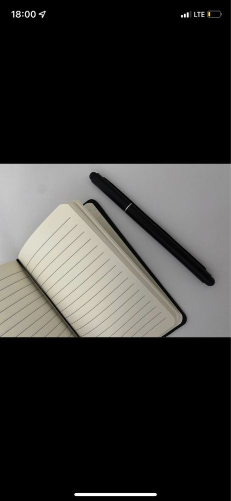 Zeszyt czarny notatnik z długopisem