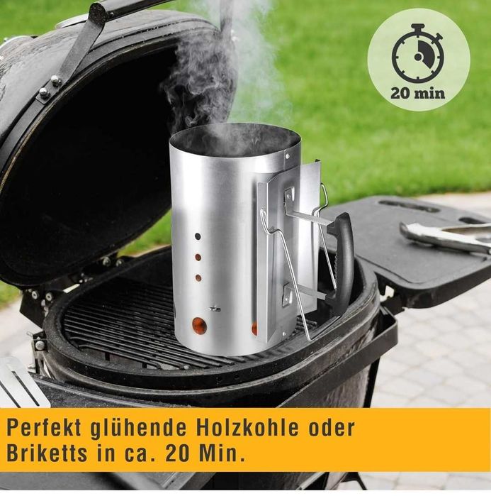 Bruzzzler Komin do Rozpalania Grilla Pieca Wegla Ogniska Brykietu duzy