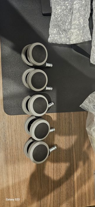 Kółka gumowe z blokadą do fotelu biurowego 5szt