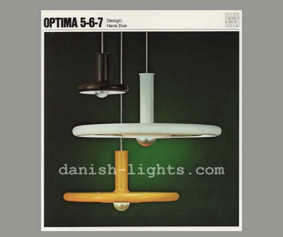 Candeeiro Optima 7 Amarelo, por Hans Due para a Fog & Morup 1972
