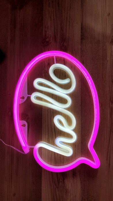 Neon light Neonowy napis Hello dekoracyjny
