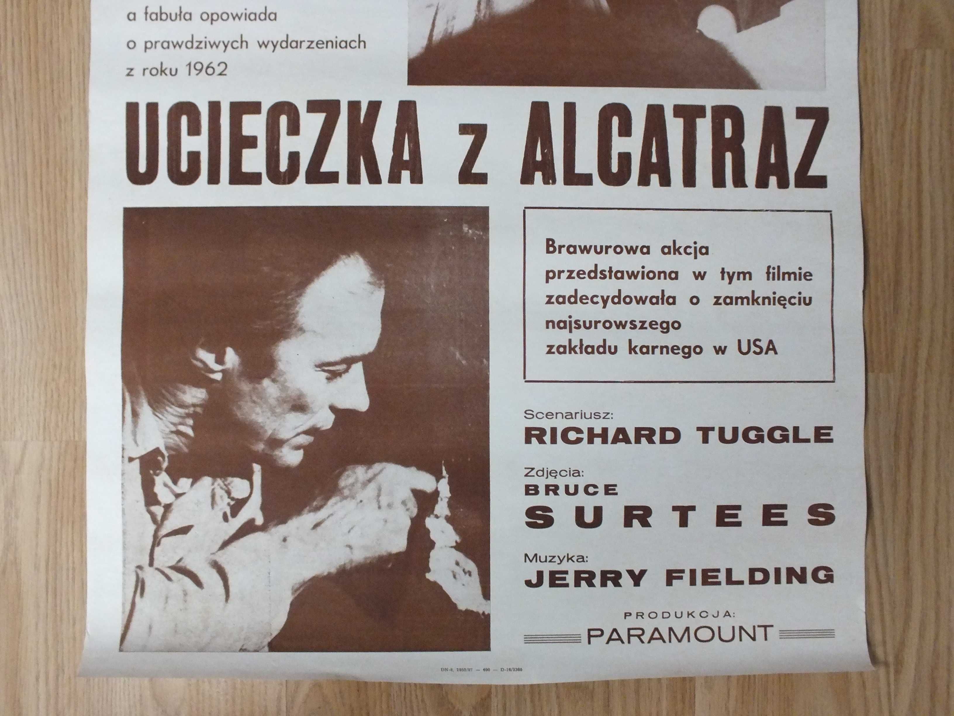Unikat-Plakat filmu -Ucieczka z Alcatraz-Drukarnia Związkowa K-ów 1987