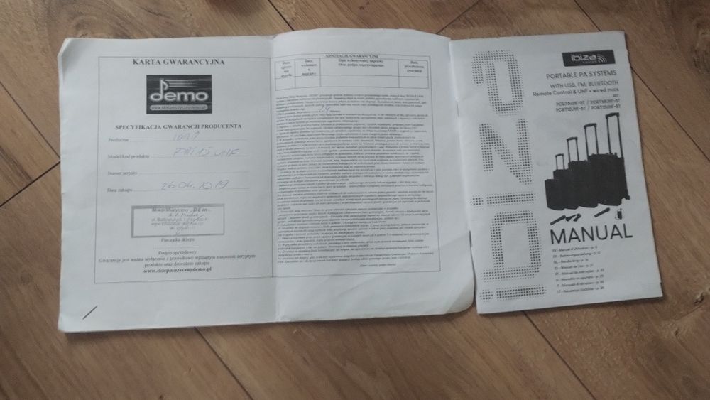 Aktywna kolumna głośnik Ibiza Port 15 Uhf Bt mobilny zestaw nagłośnien