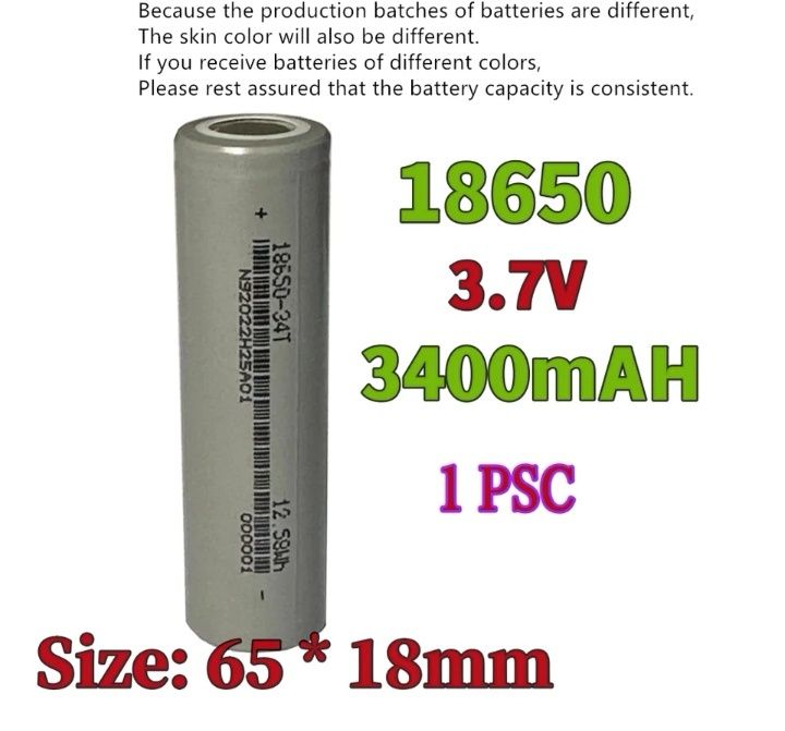 Акумулятори 18650 - 34Т Li-ion 3400mAH 3.7V