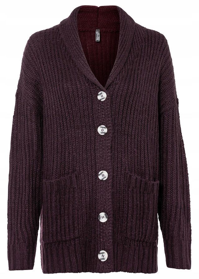 B.P.C sweter brązowe bordo rozpinany z kołnierzem r.36/38