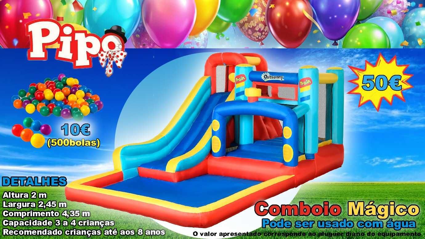 Alugo Insuflável, trampolim e mascotes low cost para animar a festa