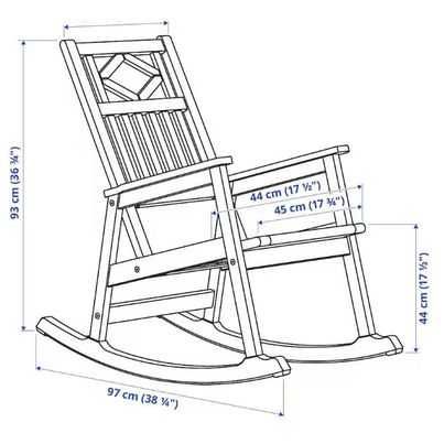 Fotel Ogrodowy IKEA Bondhomen Krzesło Bujane Drewniany NOWY