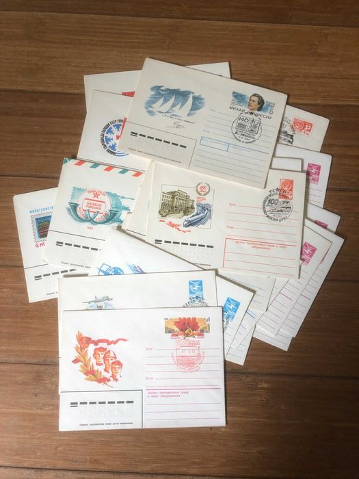 28 почтовых конверта с гашением