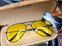 Okulary dla kierowców żółte soczewki rozświetlające Aviator nowe