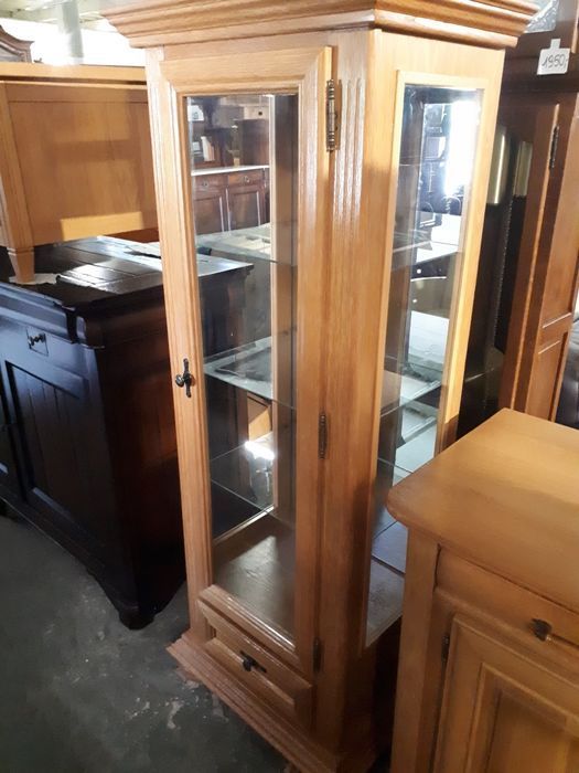 Witryna witrynka gablota drewniana dębowa jasna stan bdb FV DOWÓZ