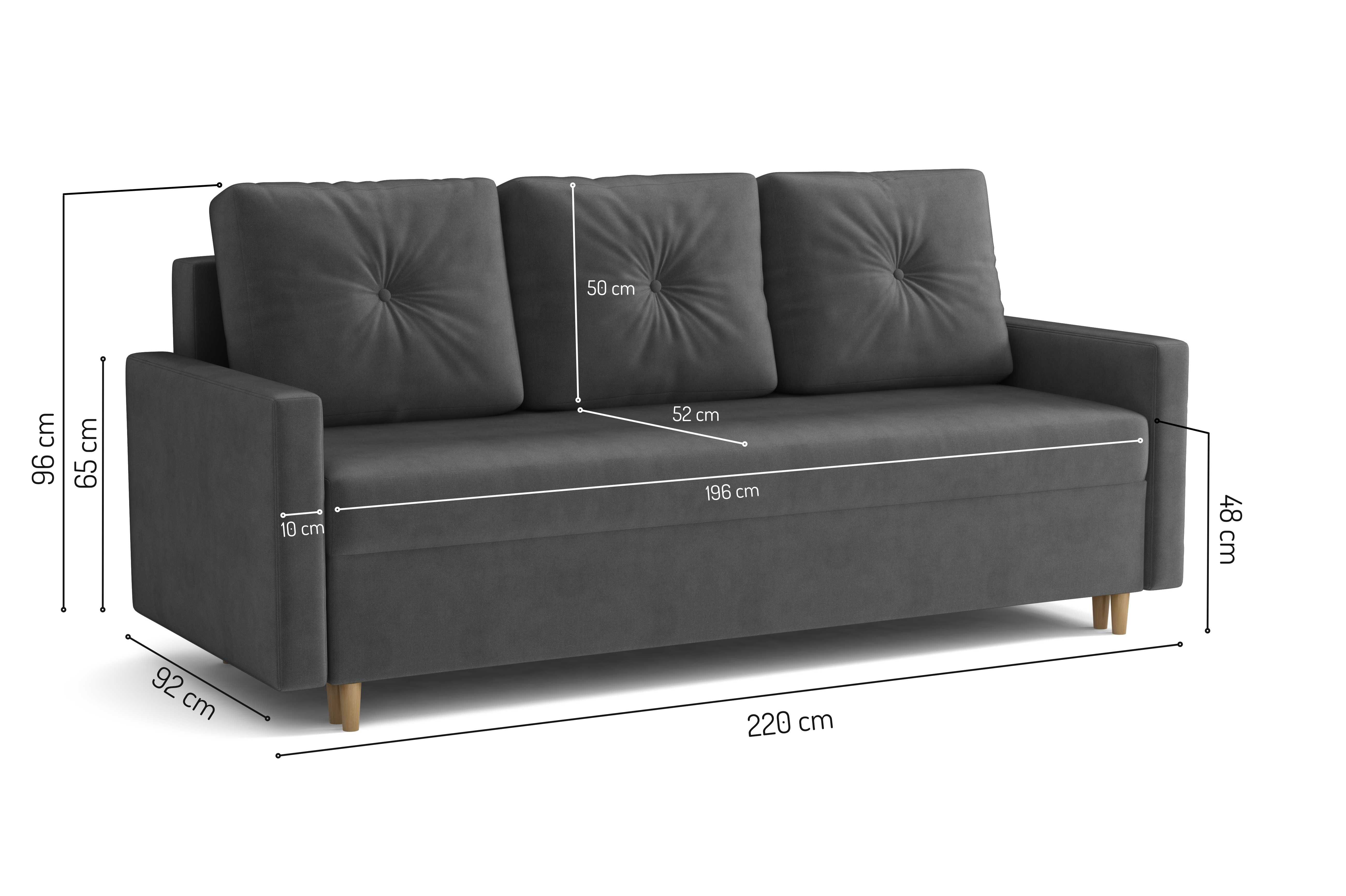 Zestaw komplet wypoczynkowy kanapa Skandynawska i fotel Uszak. Sofa