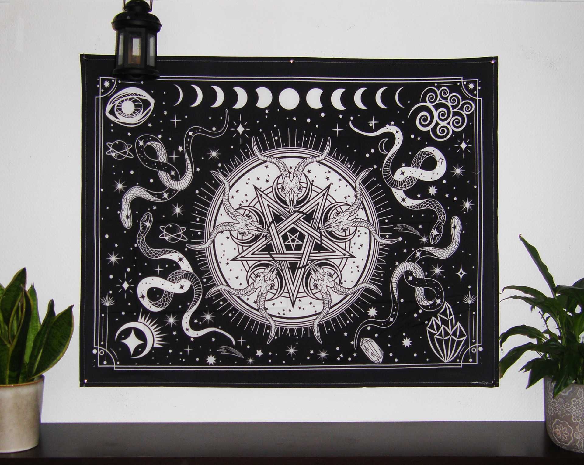 Makatka/narzuta/tkanina ścienna/ "Pentagram", ok. 93cm/73cm, nowa