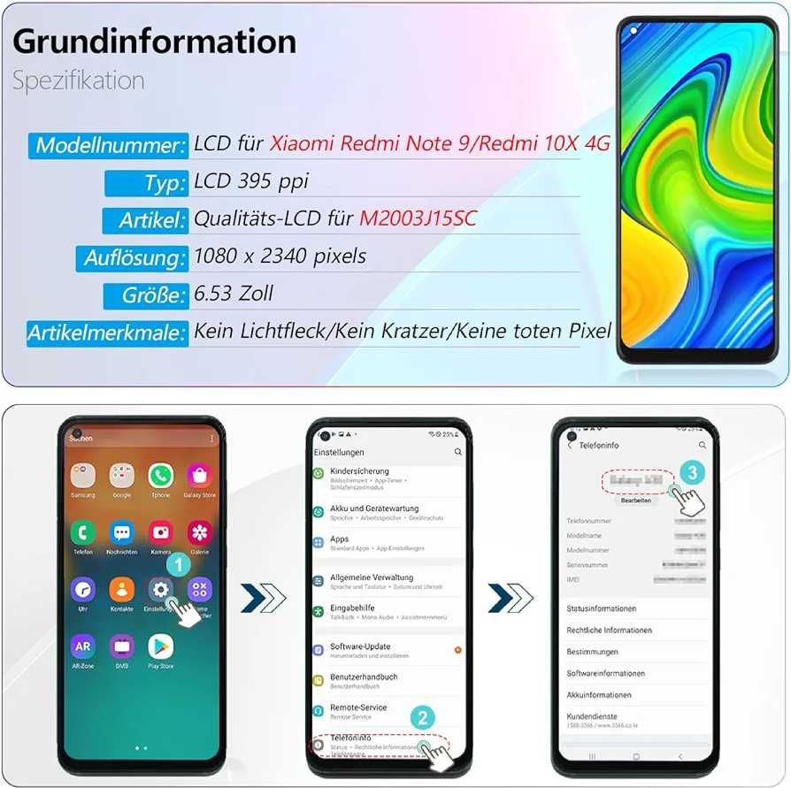 Wyświetlacz LCD do Xiaomi Redmi Note 9/10X Ramka